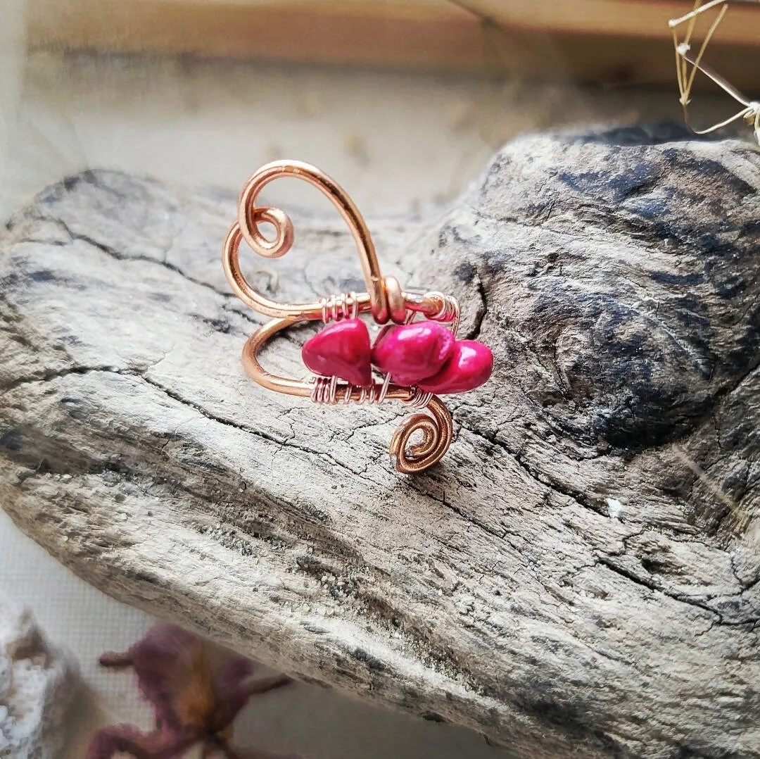 Wire Wrapped Copper Heart Ring by Island Girl Art