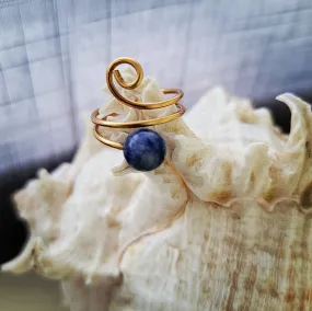 Island Girl Art Lapis & Copper Wire Wrapped Ring