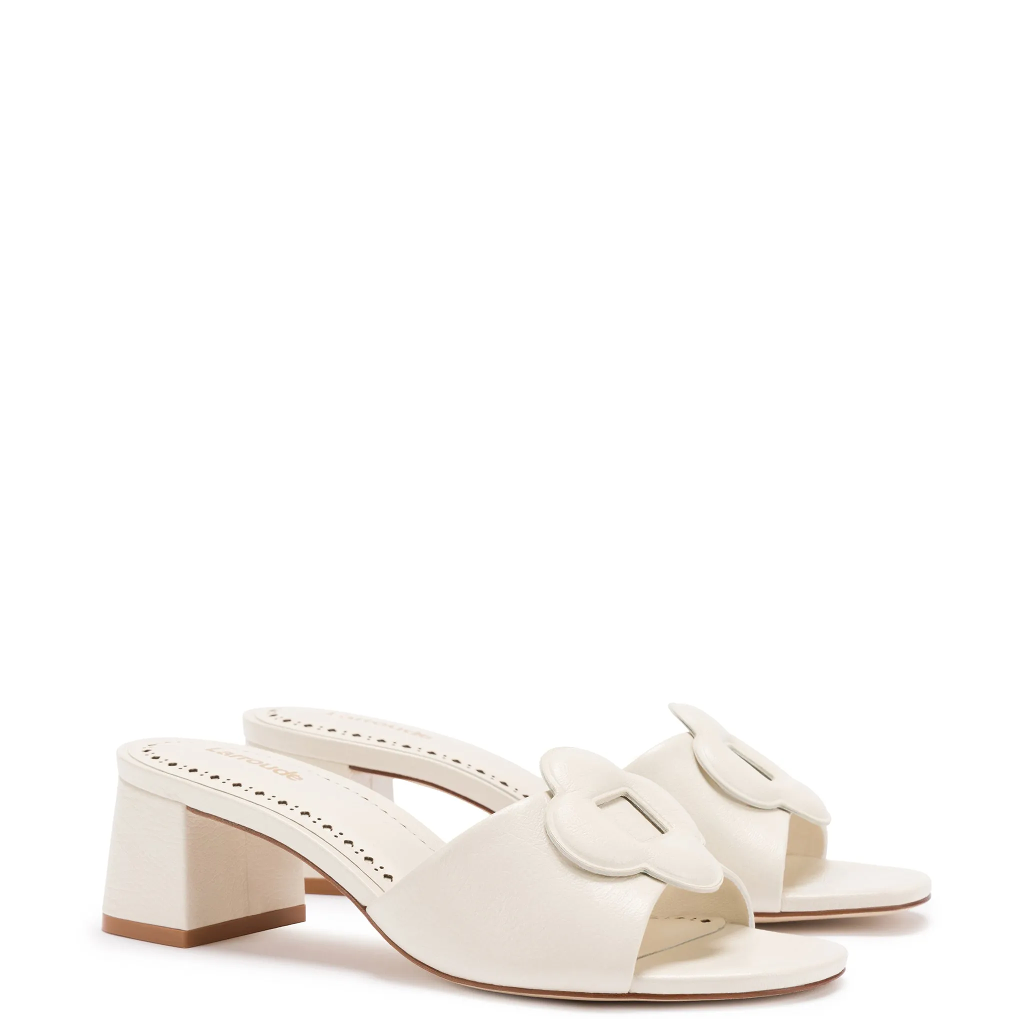 Ivory Leather Flora Mule