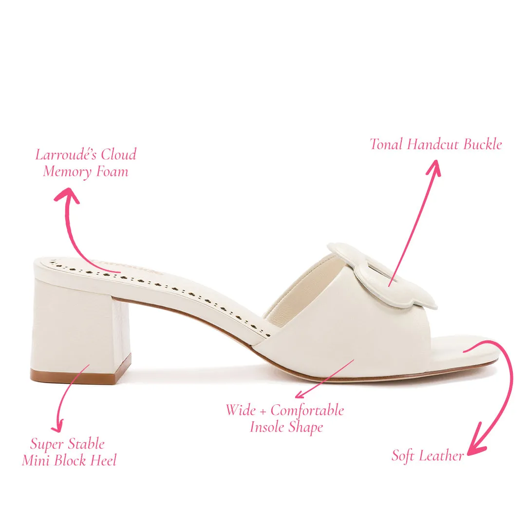 Ivory Leather Flora Mule