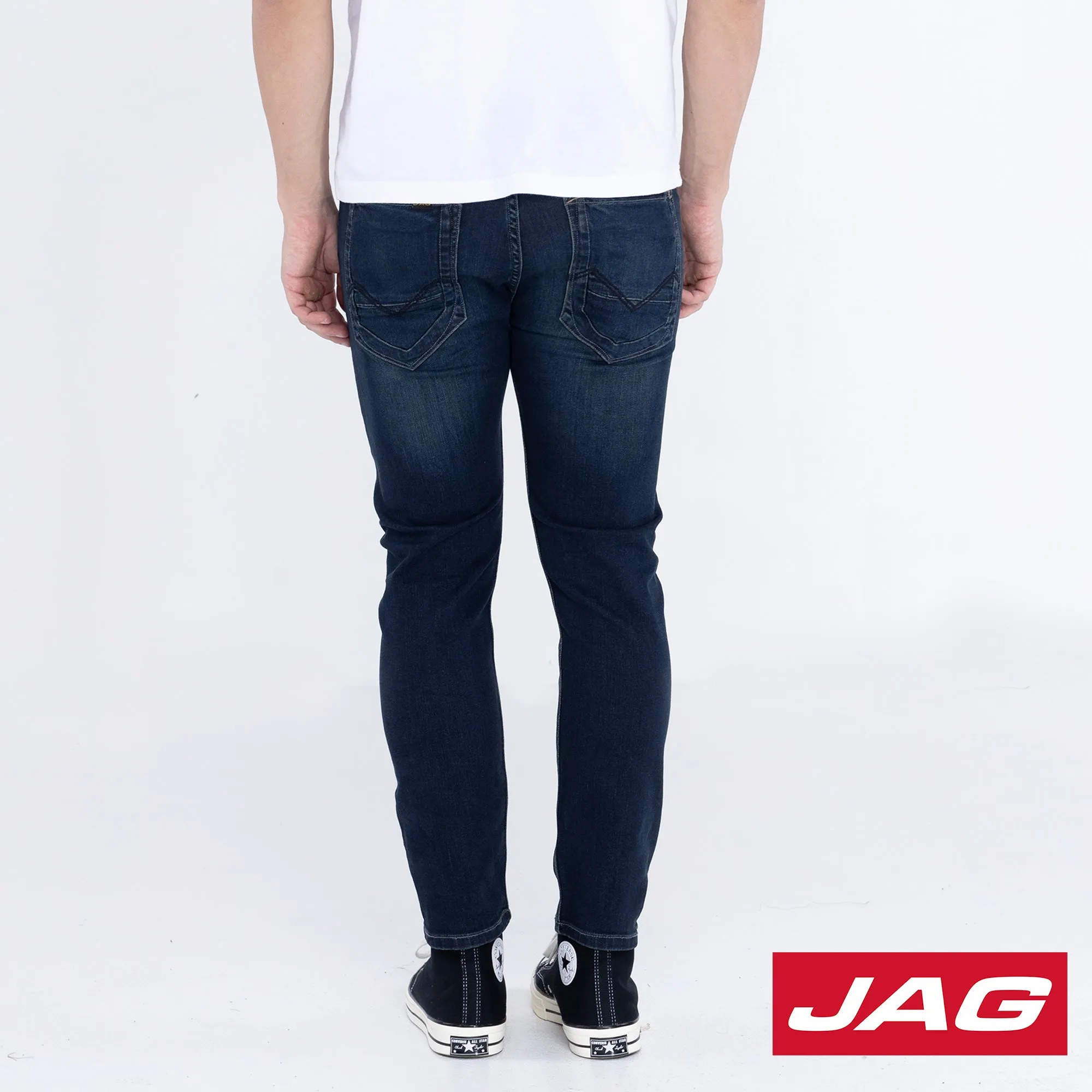 Jag Black Men's Skinny Jeans Stretch in Blue Blasted