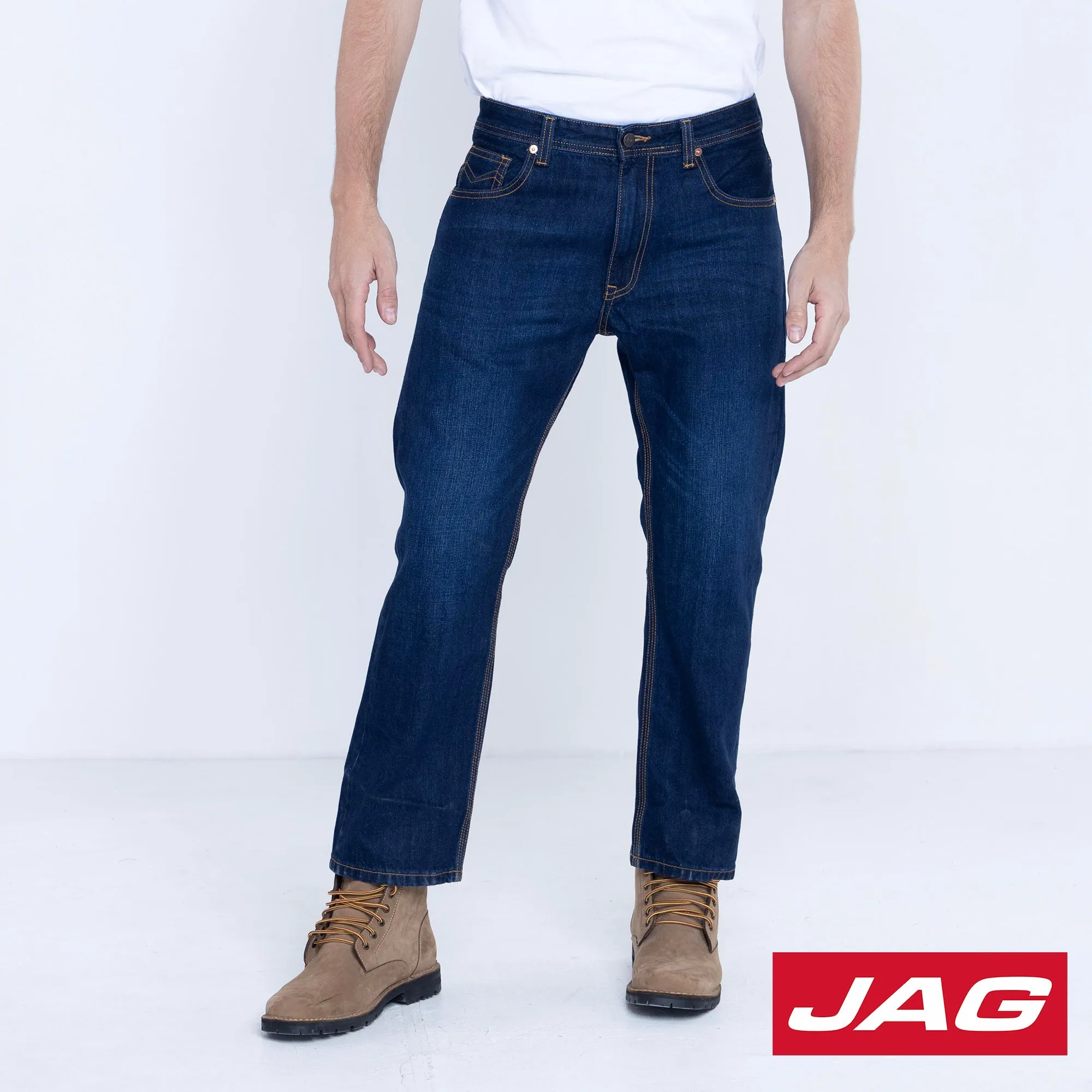 Jag Men's Classic Straight Jeans in Mid Blue