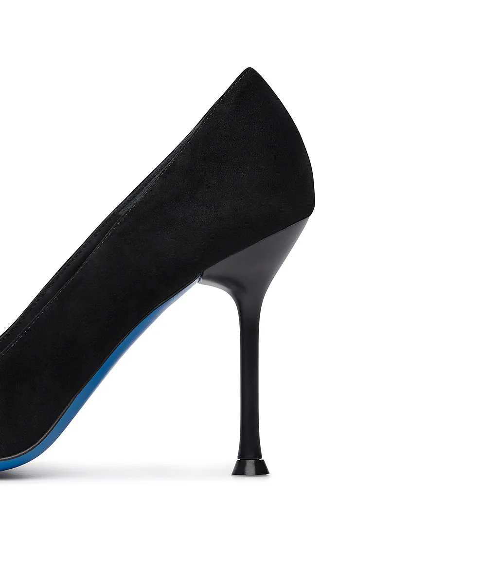 Jewel pumps in black suede