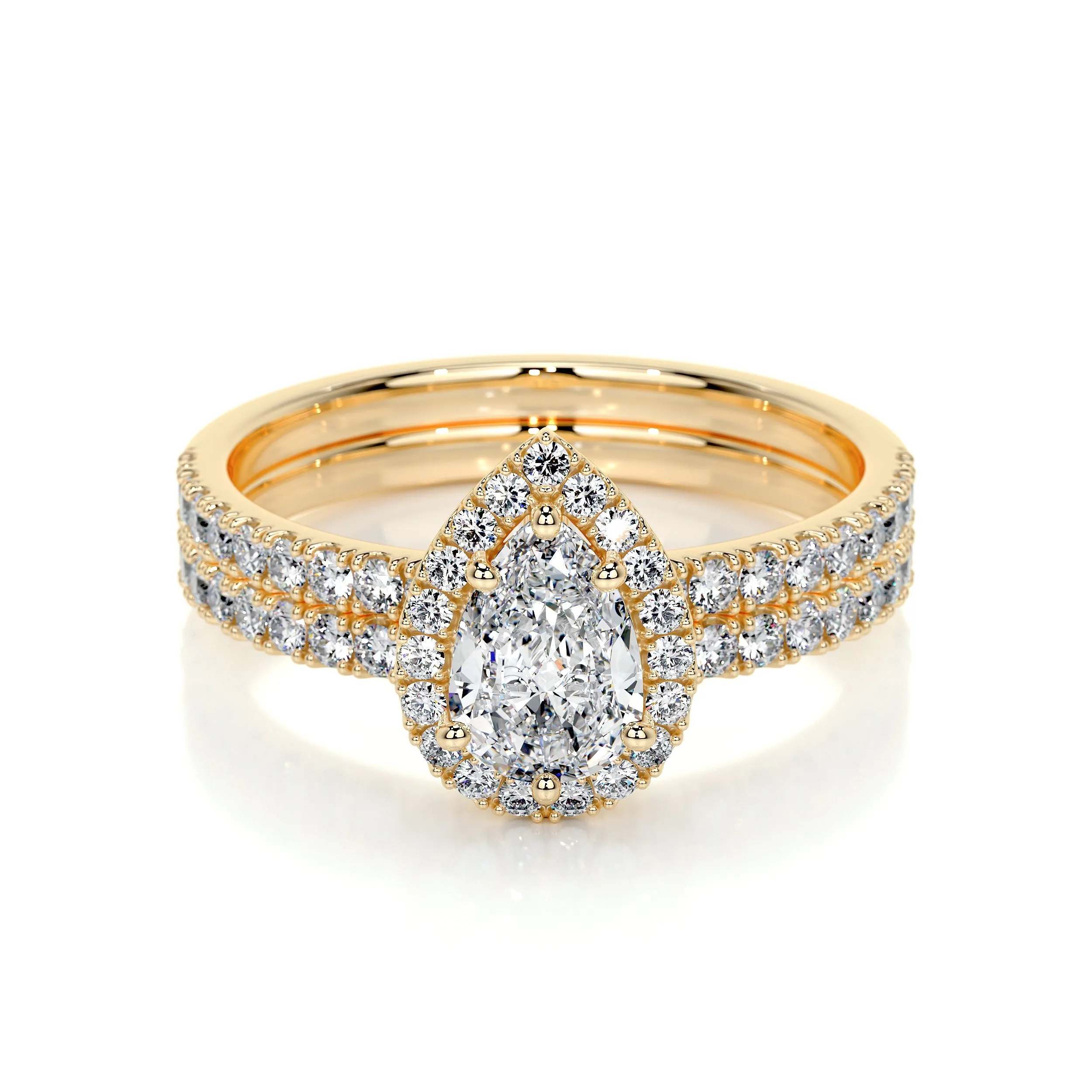 Juniper Lab Grown Diamond Bridal Set -18K Yellow Gold