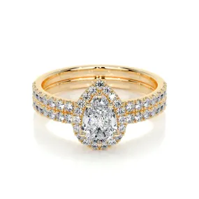 Juniper Lab Grown Diamond Bridal Set -18K Yellow Gold