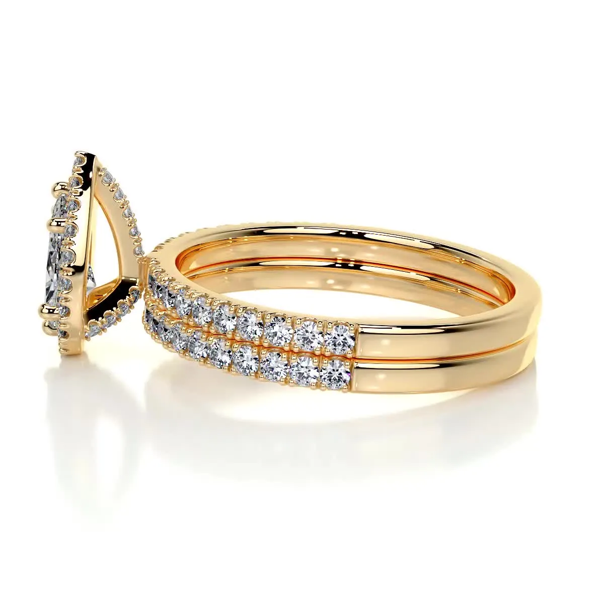 Juniper Lab Grown Diamond Bridal Set -18K Yellow Gold