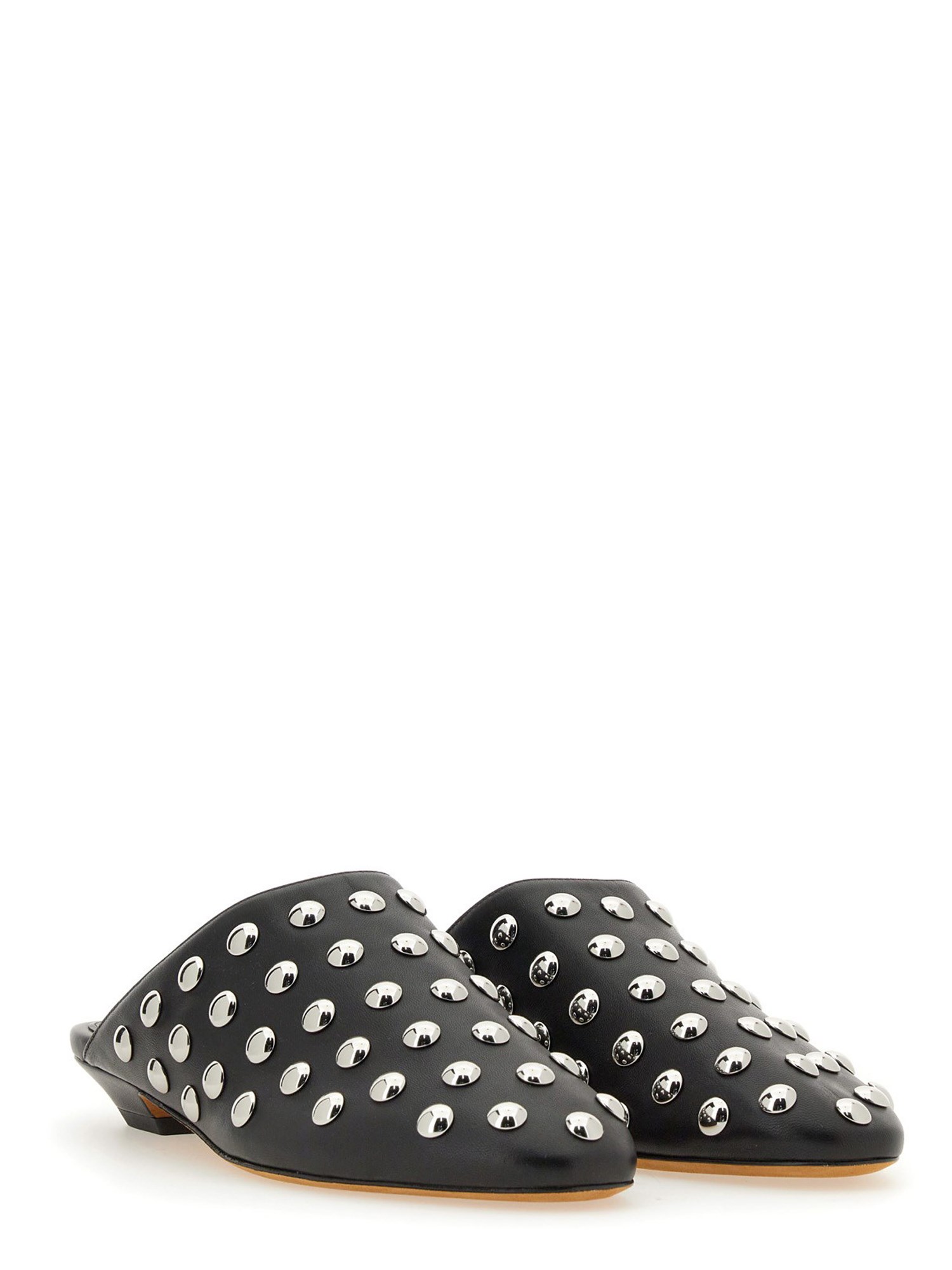 Khaite Leather Otto Mules - Studded - Shop Now