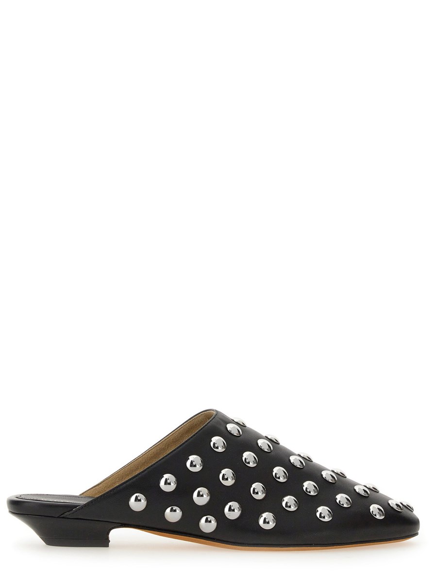 Khaite Leather Otto Mules - Studded - Shop Now