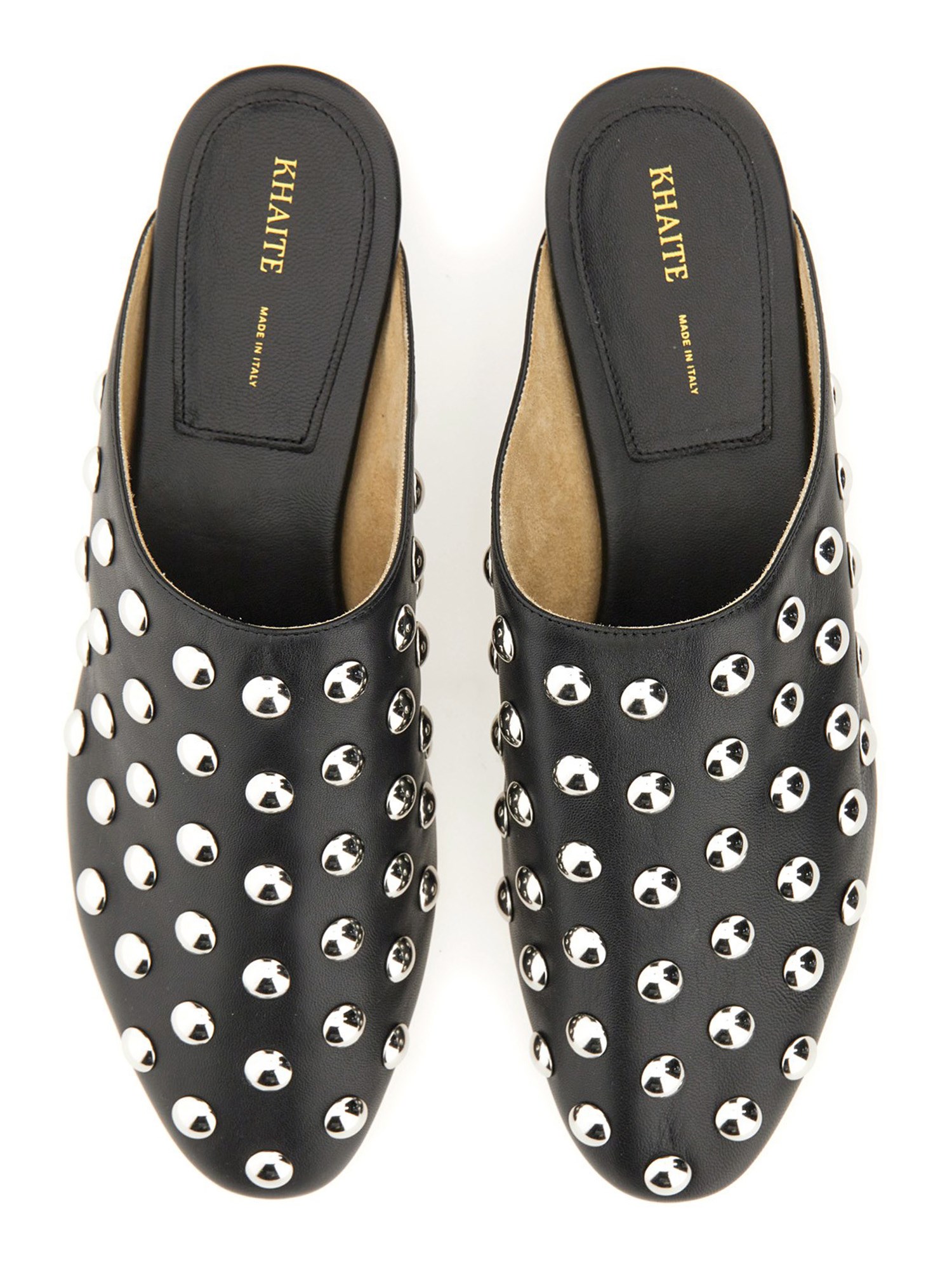 Khaite Leather Otto Mules - Studded - Shop Now