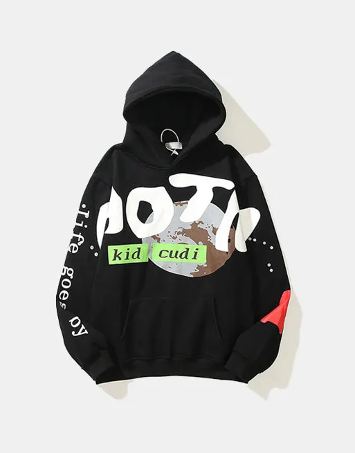 Kid Cudi Earth And Moon Print Hoodie