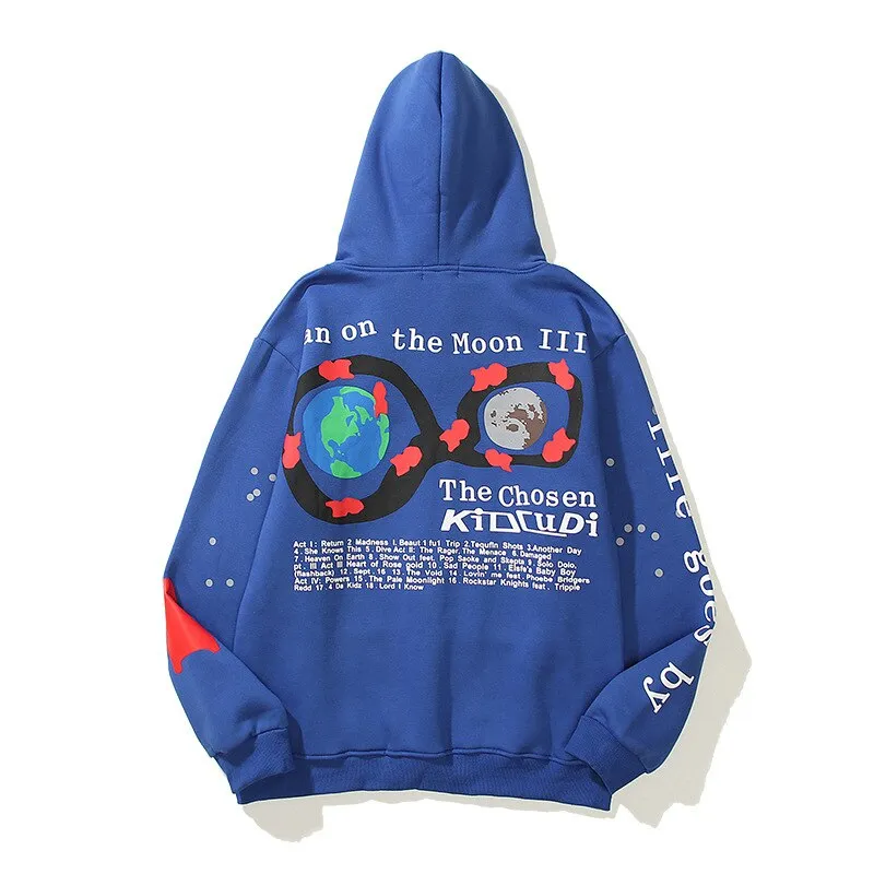 Kid Cudi Earth And Moon Print Hoodie