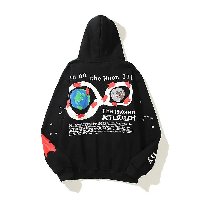 Kid Cudi Earth And Moon Print Hoodie