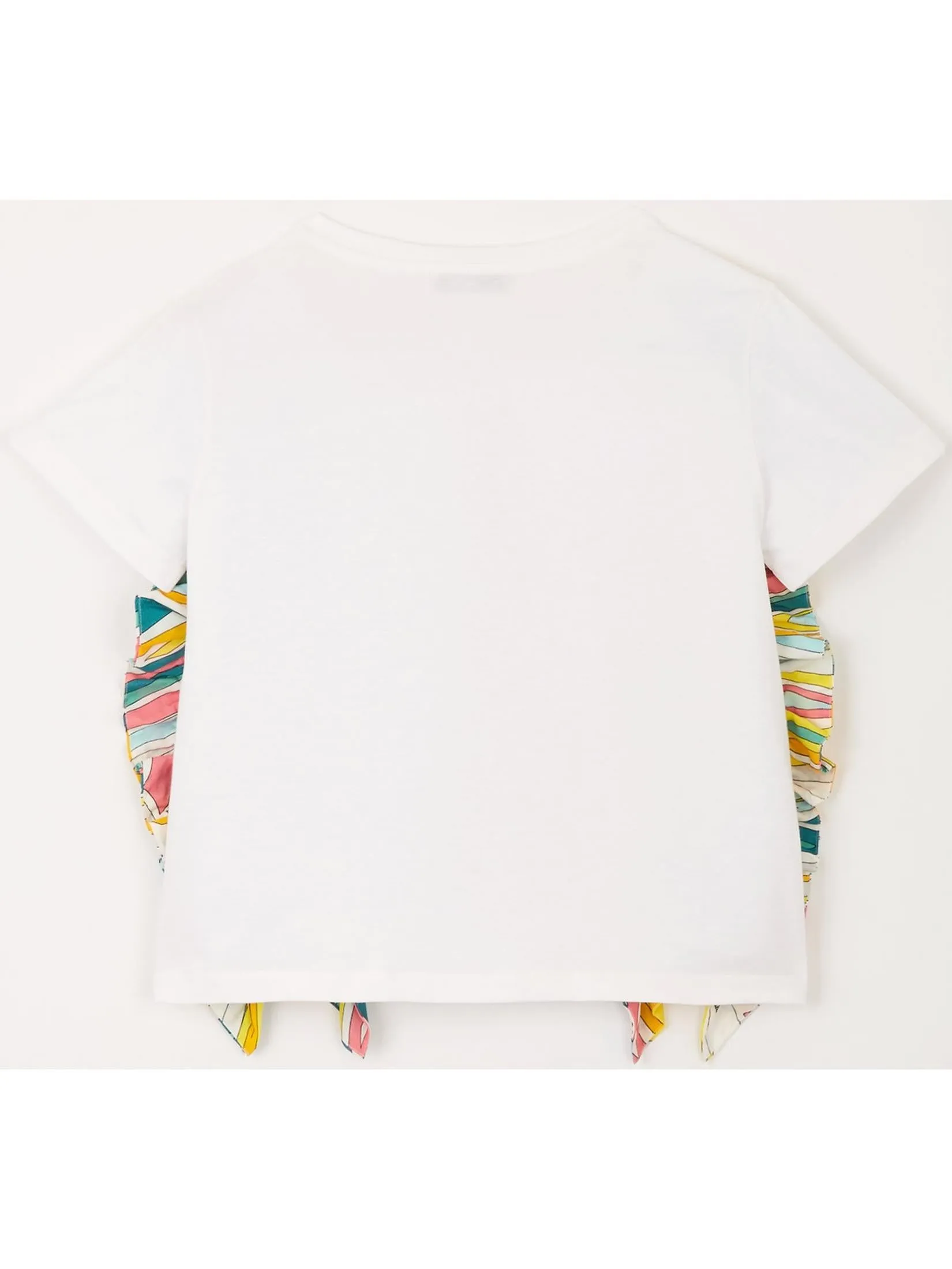 Kids Emilio Pucci Girl Frill Detail Pucci T-shirt in White