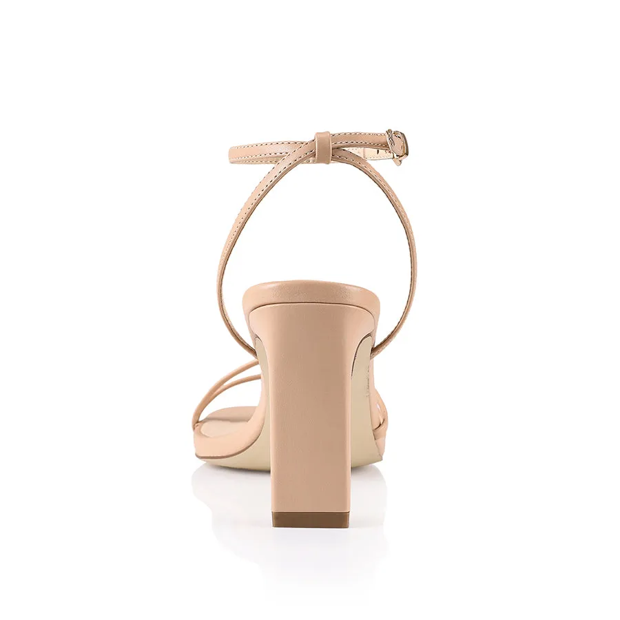 Kimmy Slim Strappy Heels - Nude Smooth