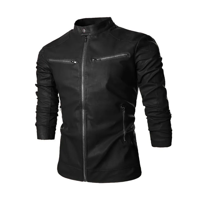 Korean Motorcycle Leather Jacket for Men