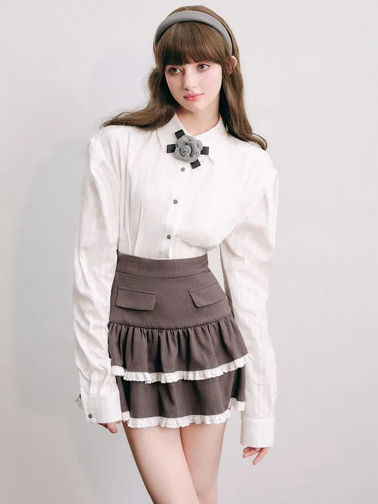 Lace Stitch College Taste Jacket ＆ Puffy Skirt