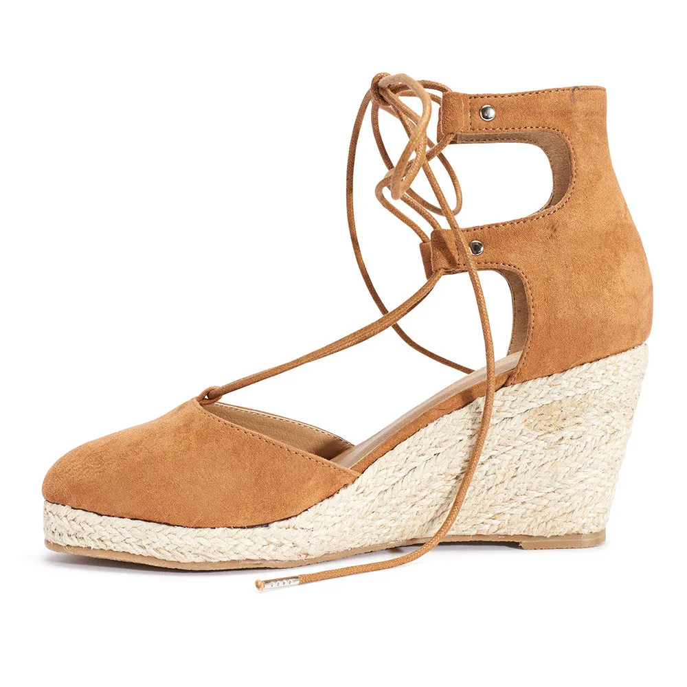 Lace Up Espadrille Heels