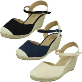 F2293 Wide Fitting Wedges for Women by Ladies Savannah