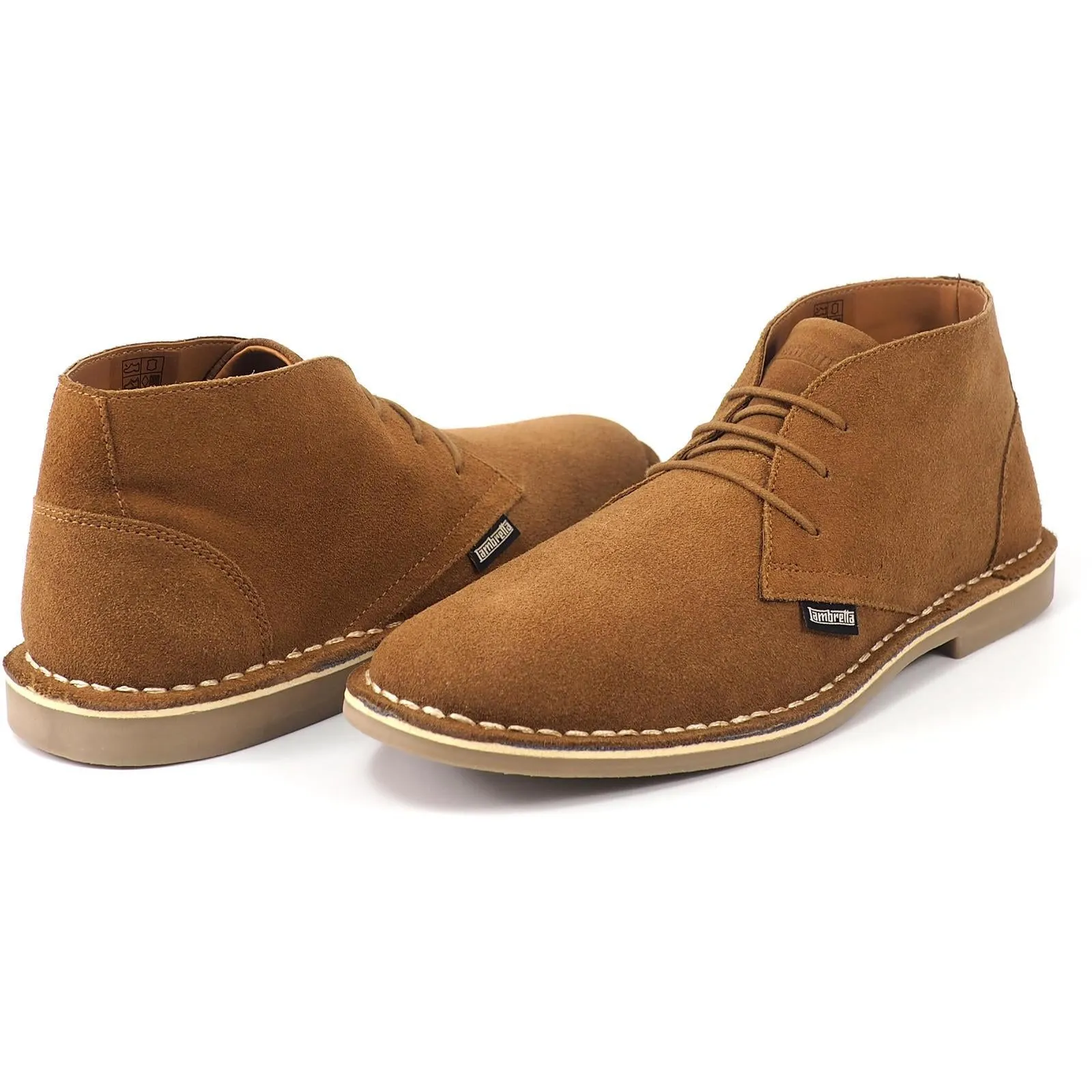 Lambretta Mens Chiswick Classic Suede Lace Up Desert Boots