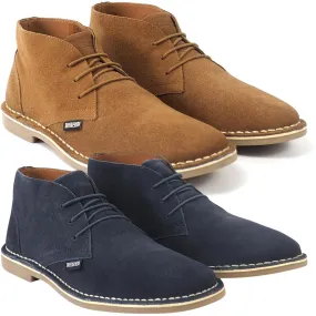 Lambretta Mens Chiswick Classic Suede Lace Up Desert Boots