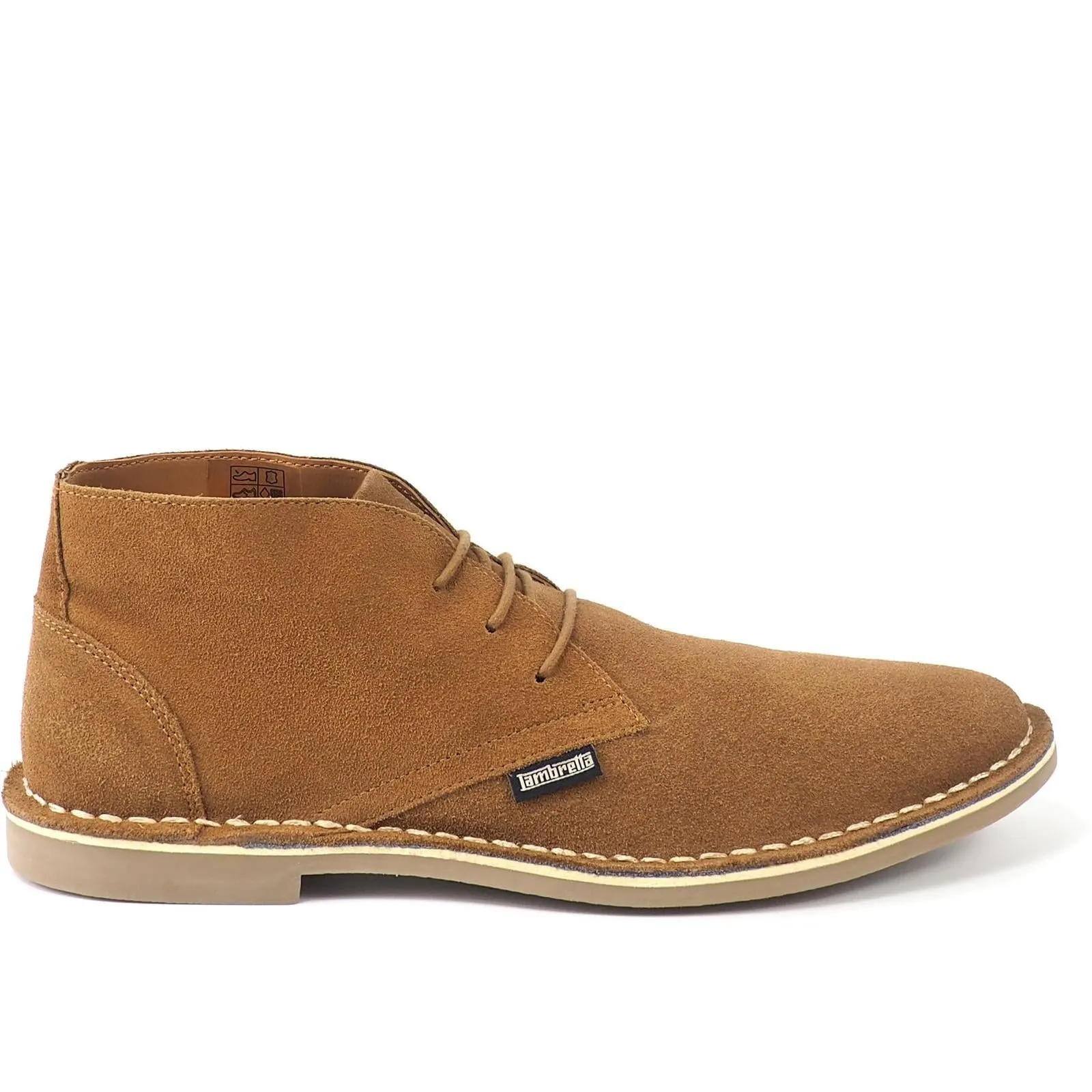 Lambretta Mens Chiswick Classic Suede Lace Up Desert Boots