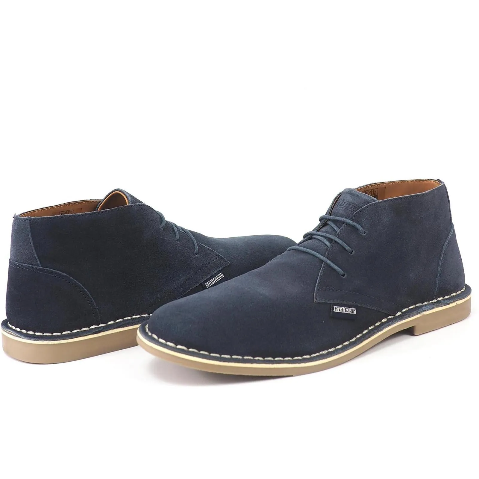 Lambretta Mens Chiswick Classic Suede Lace Up Desert Boots