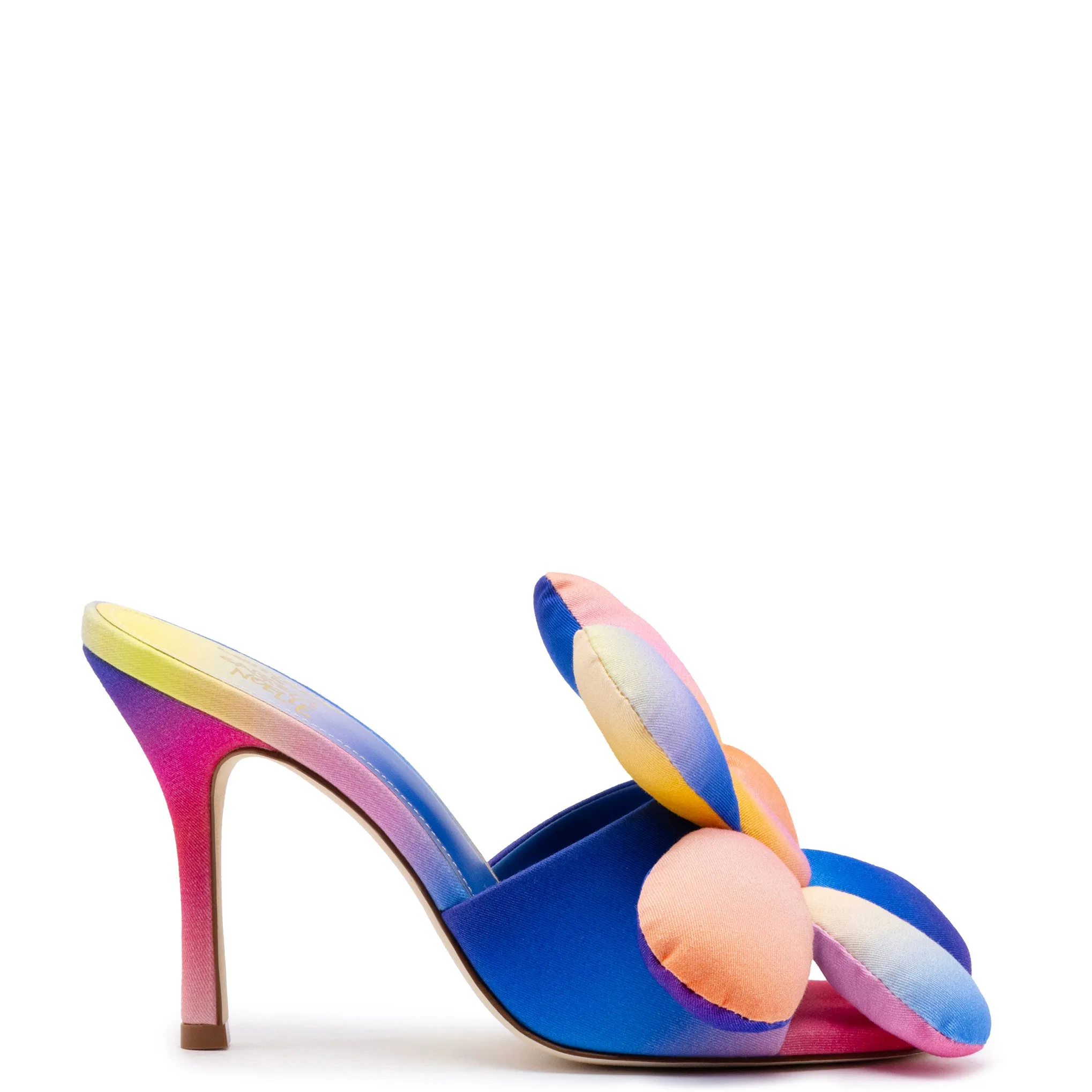 Larroudé Gabriela Noelle rainbow fabric mule shoe Full Bloom