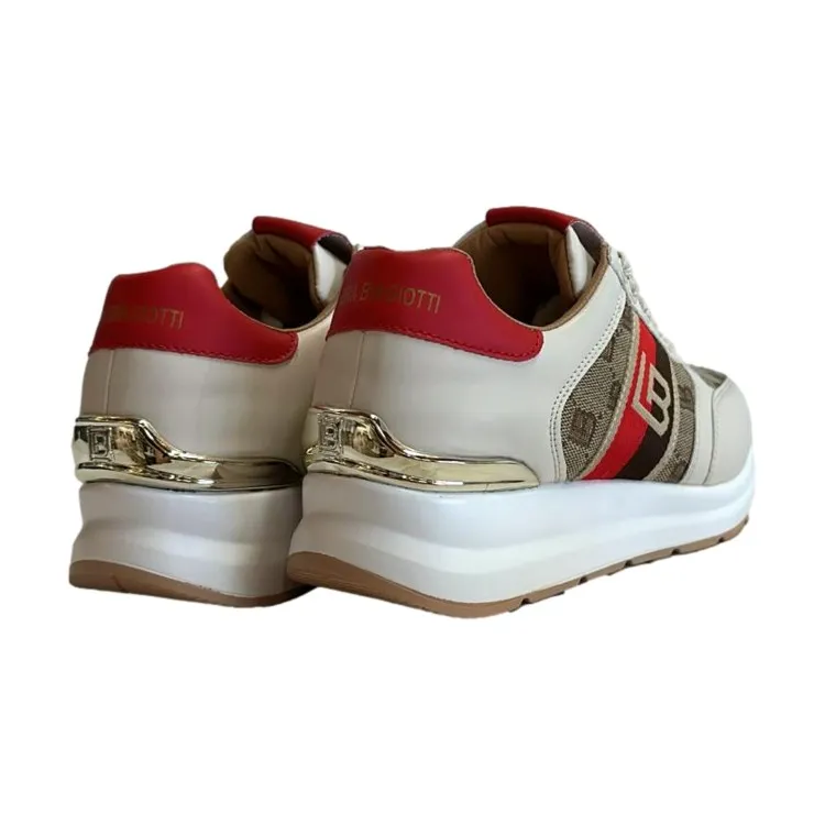 Platform Kid Beige Red Sneakers – Laura Biagiotti 8408 Donna