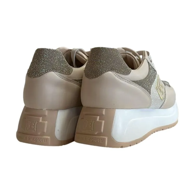 Glitter Beige Laura Biagiotti 8414 Women's Sneakers.