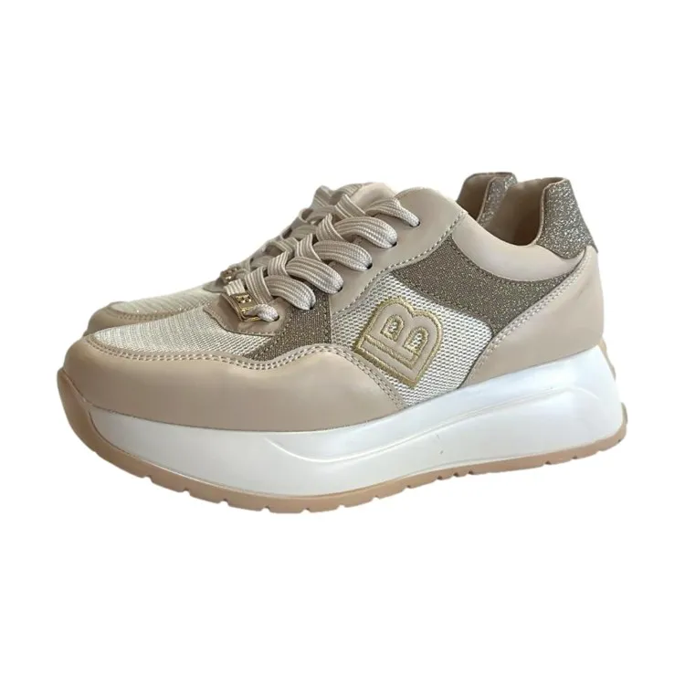 Glitter Beige Laura Biagiotti 8414 Women's Sneakers.