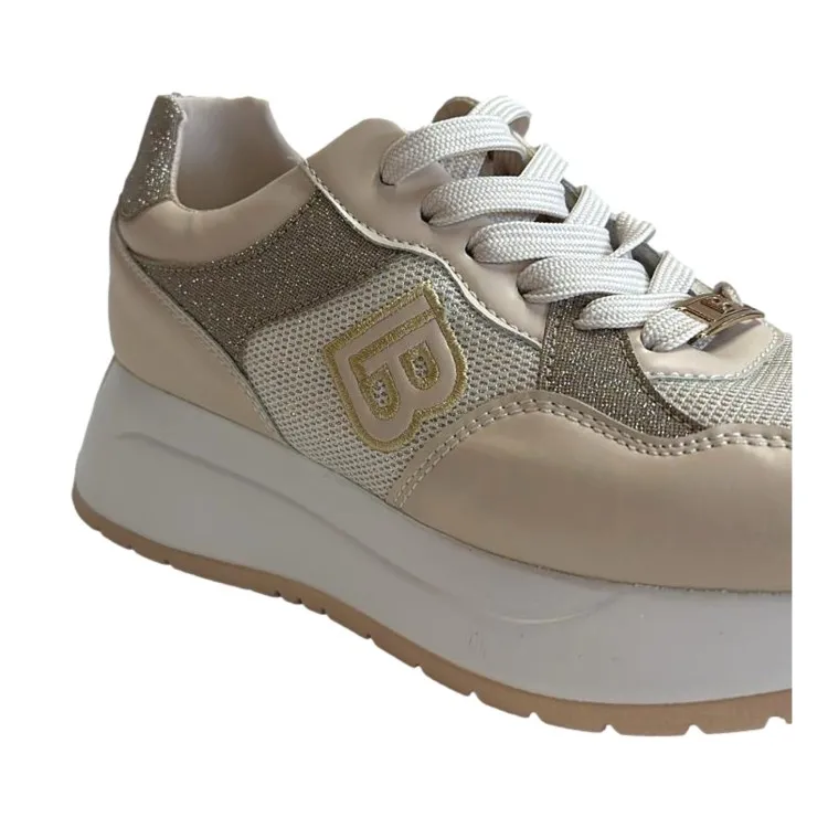 Glitter Beige Laura Biagiotti 8414 Women's Sneakers.