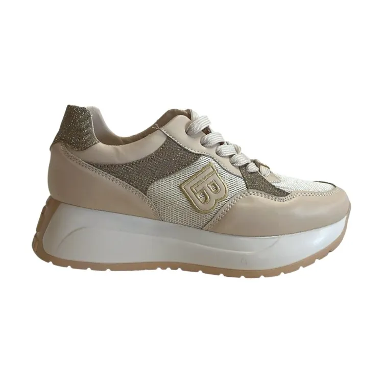 Glitter Beige Women's Sneakers by Laura Biagiotti