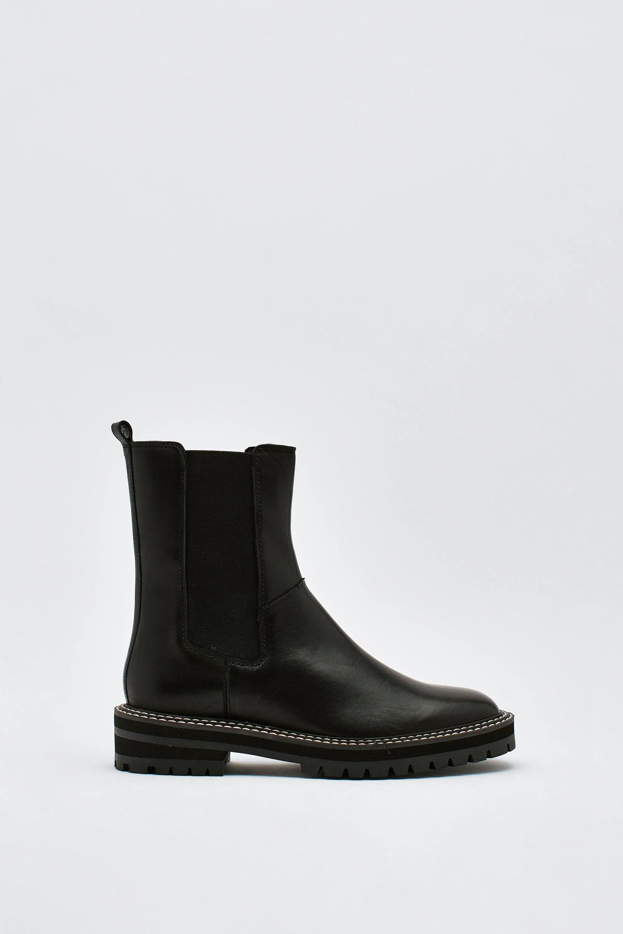 Leather Contrast Chelsea Boots