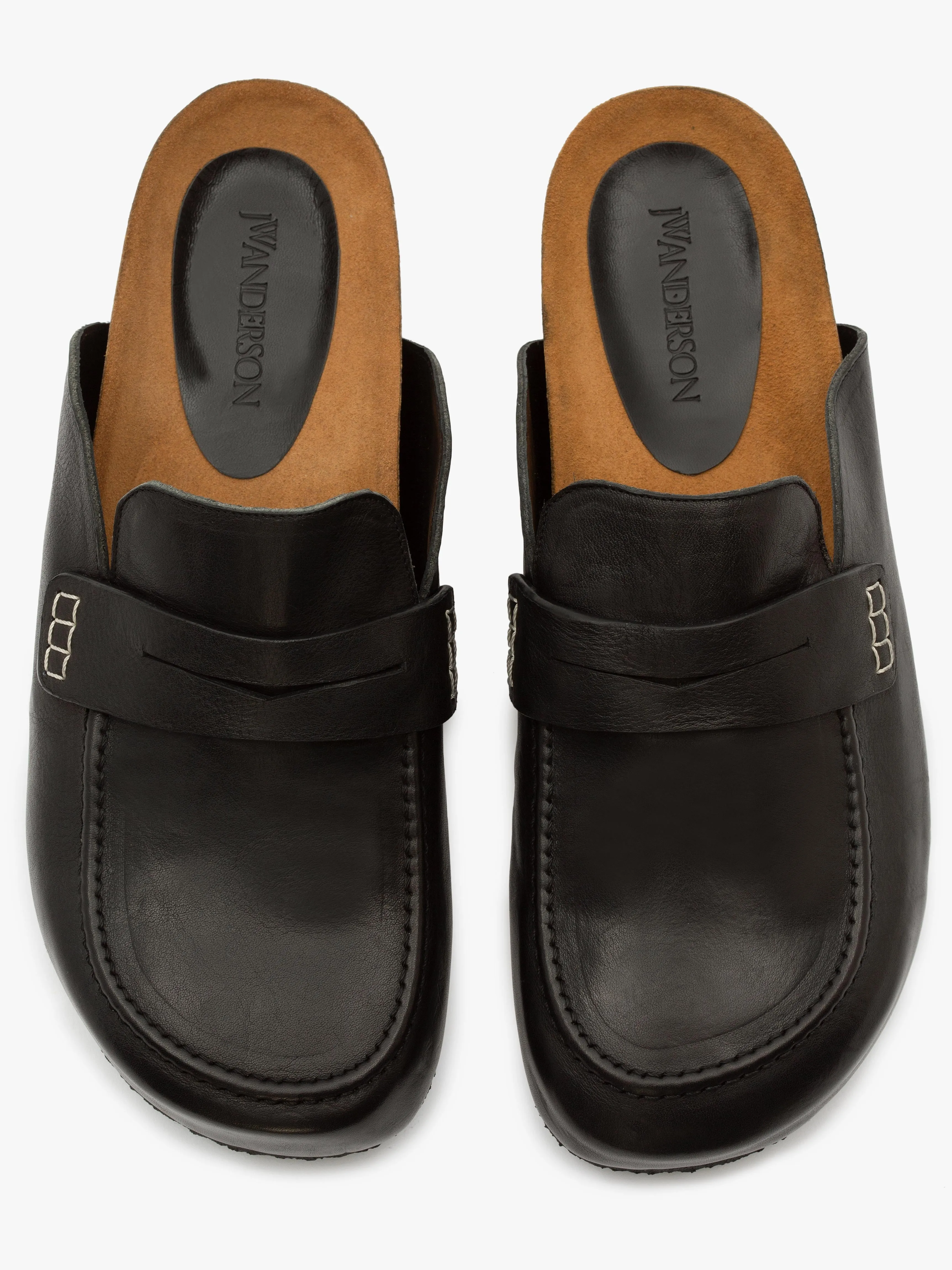 Leather Loafer Mules