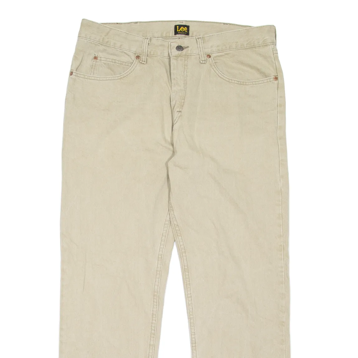 LEE Mens Jeans Beige Regular Straight W36 L30