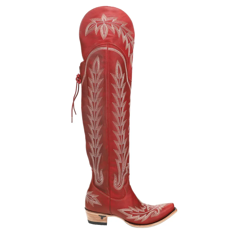 Lexington OTK Corset Embroidered Snip Toe Zippered Cowboy Boots