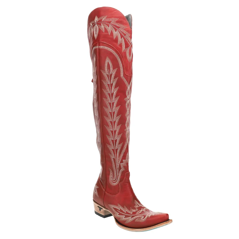 Lexington OTK Corset Embroidered Snip Toe Zippered Cowboy Boots