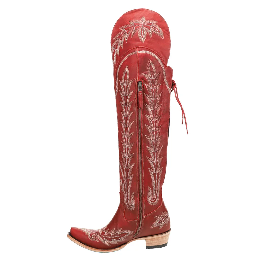 Lexington OTK Corset Embroidered Snip Toe Zippered Cowboy Boots