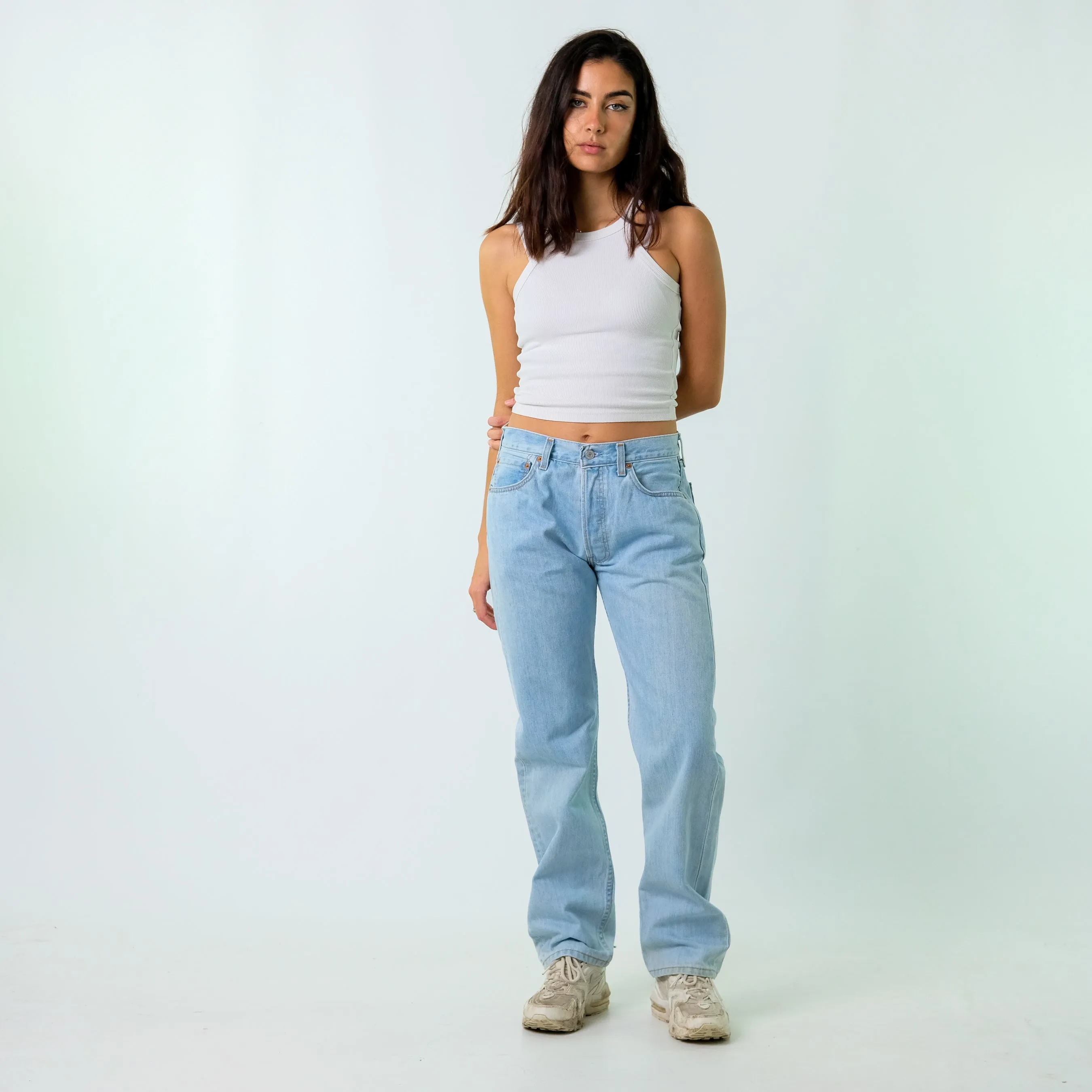 Light Blue 90s Levi's Denim Jeans Baggy Pants (33x32)