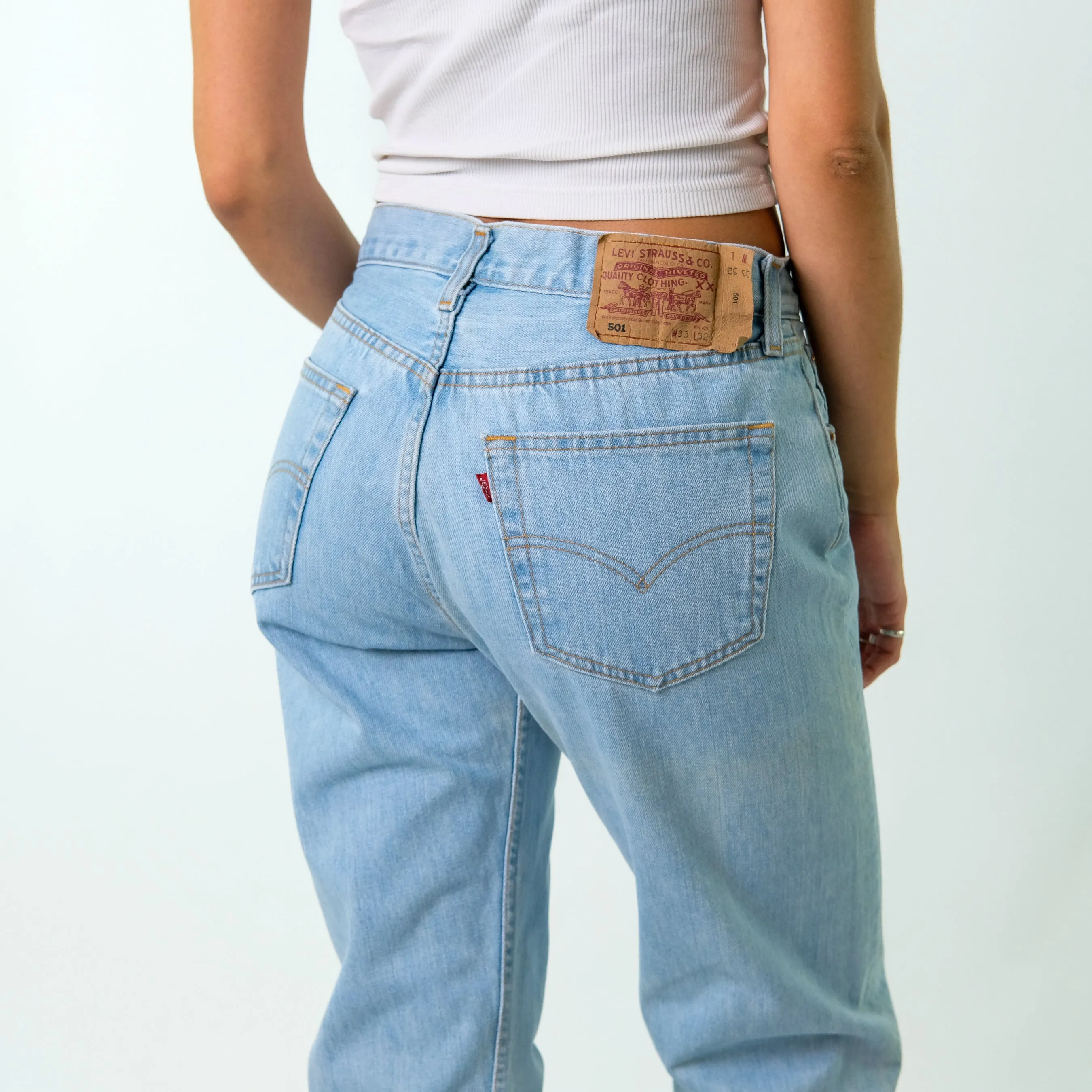 Light Blue 90s Levi's Denim Jeans Baggy Pants (33x32)