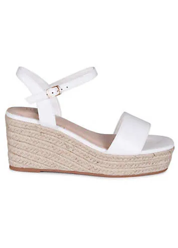 White Rope Platform Wedges with Illusion by Linzi from Grattan