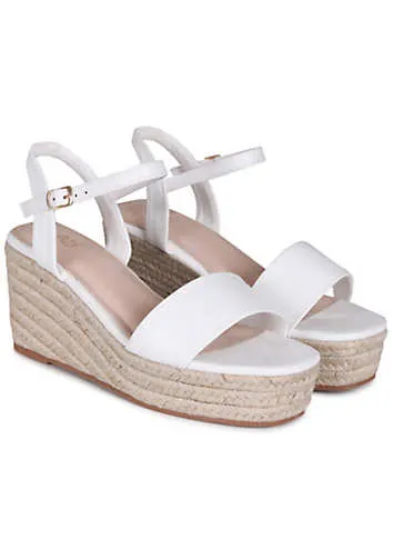 White Rope Platform Wedges with Illusion by Linzi from Grattan