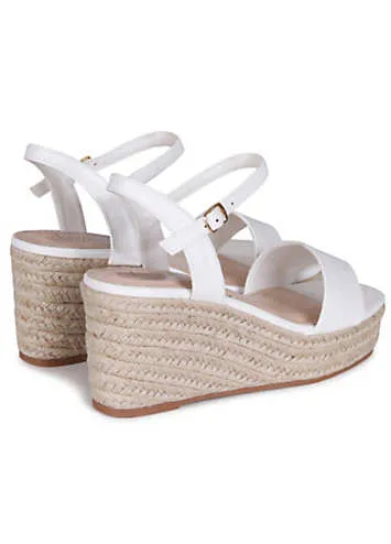 White Rope Platform Wedges with Illusion by Linzi from Grattan