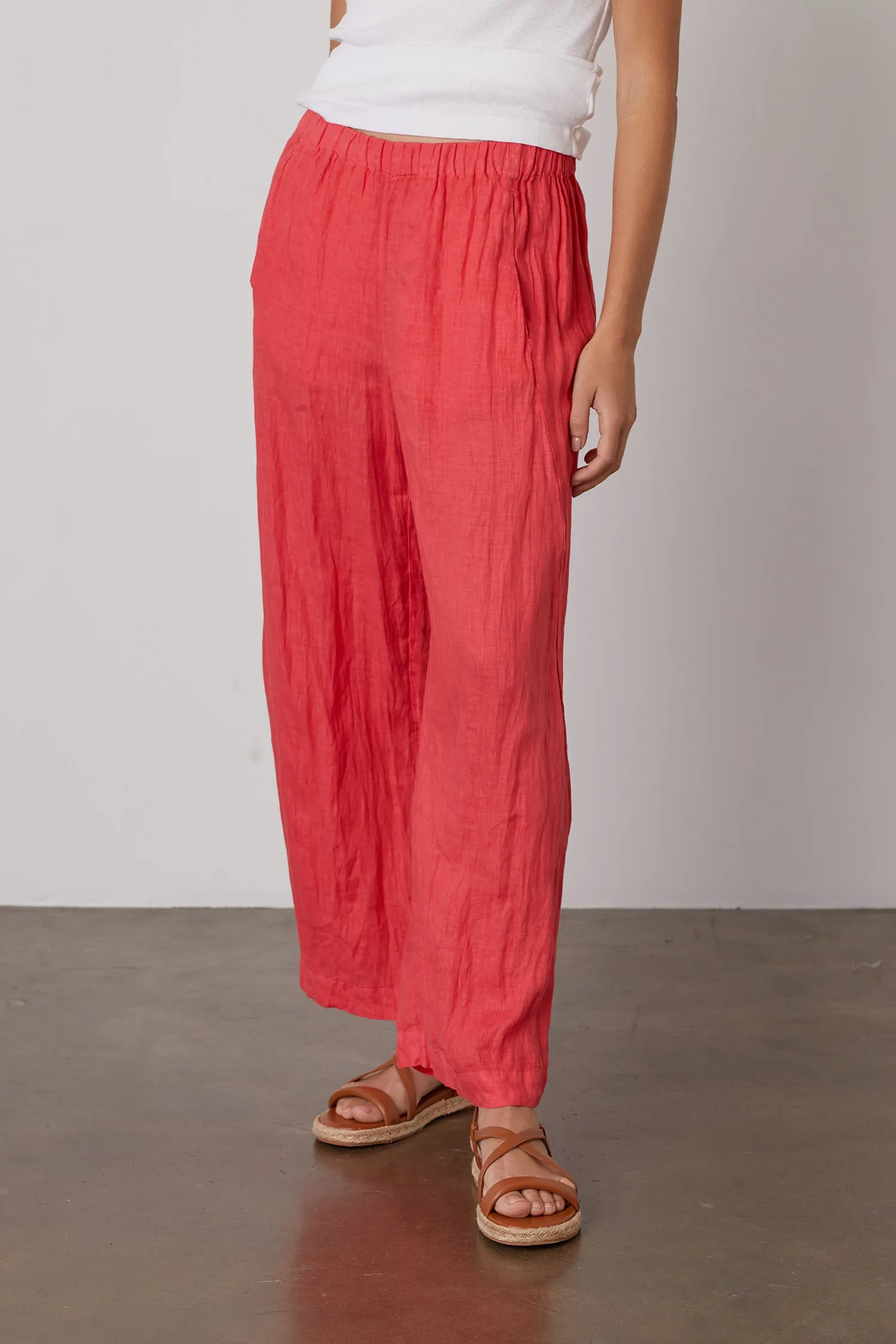 LOLA LINEN TROUSERS IN FLIRT