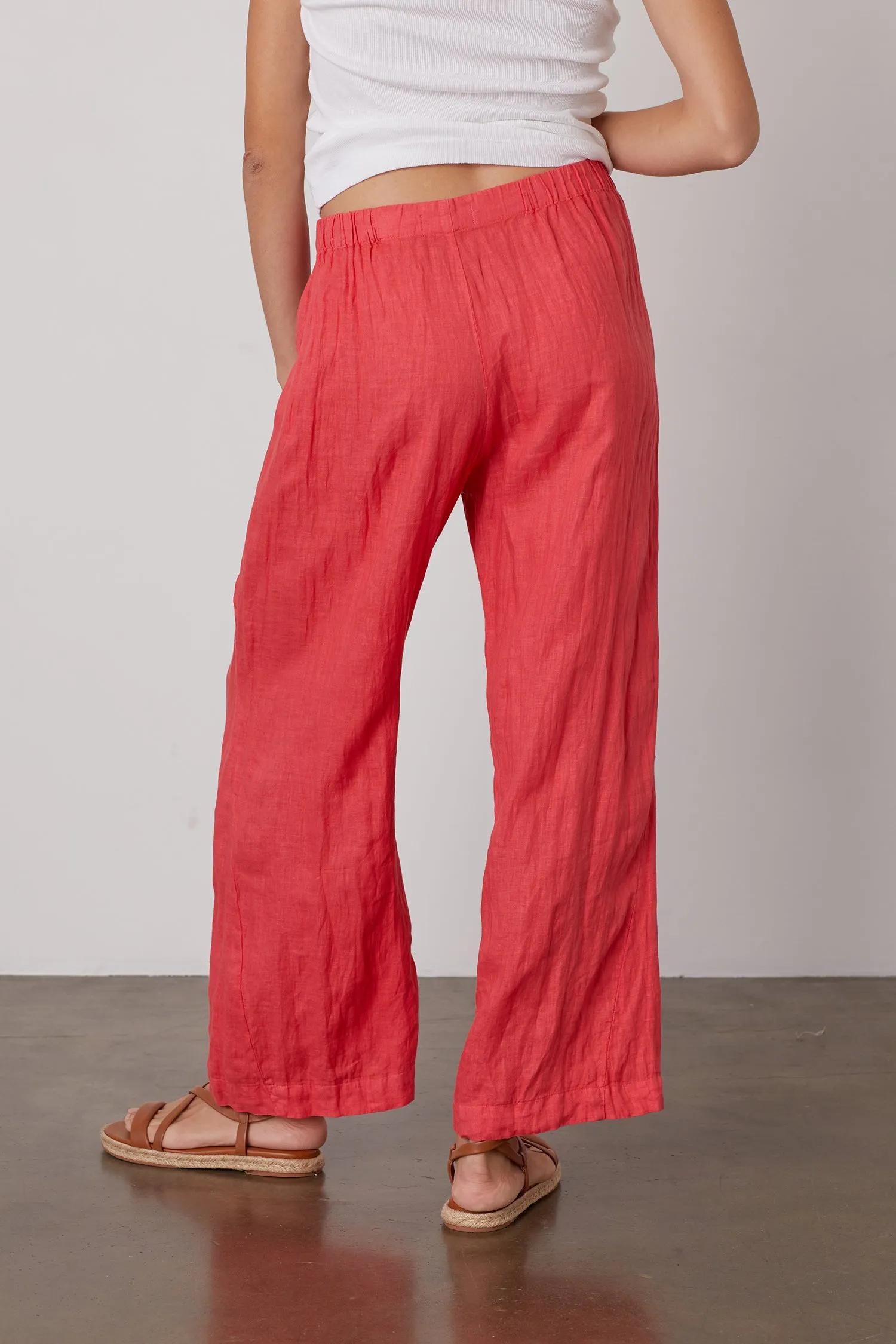 LOLA LINEN TROUSERS IN FLIRT