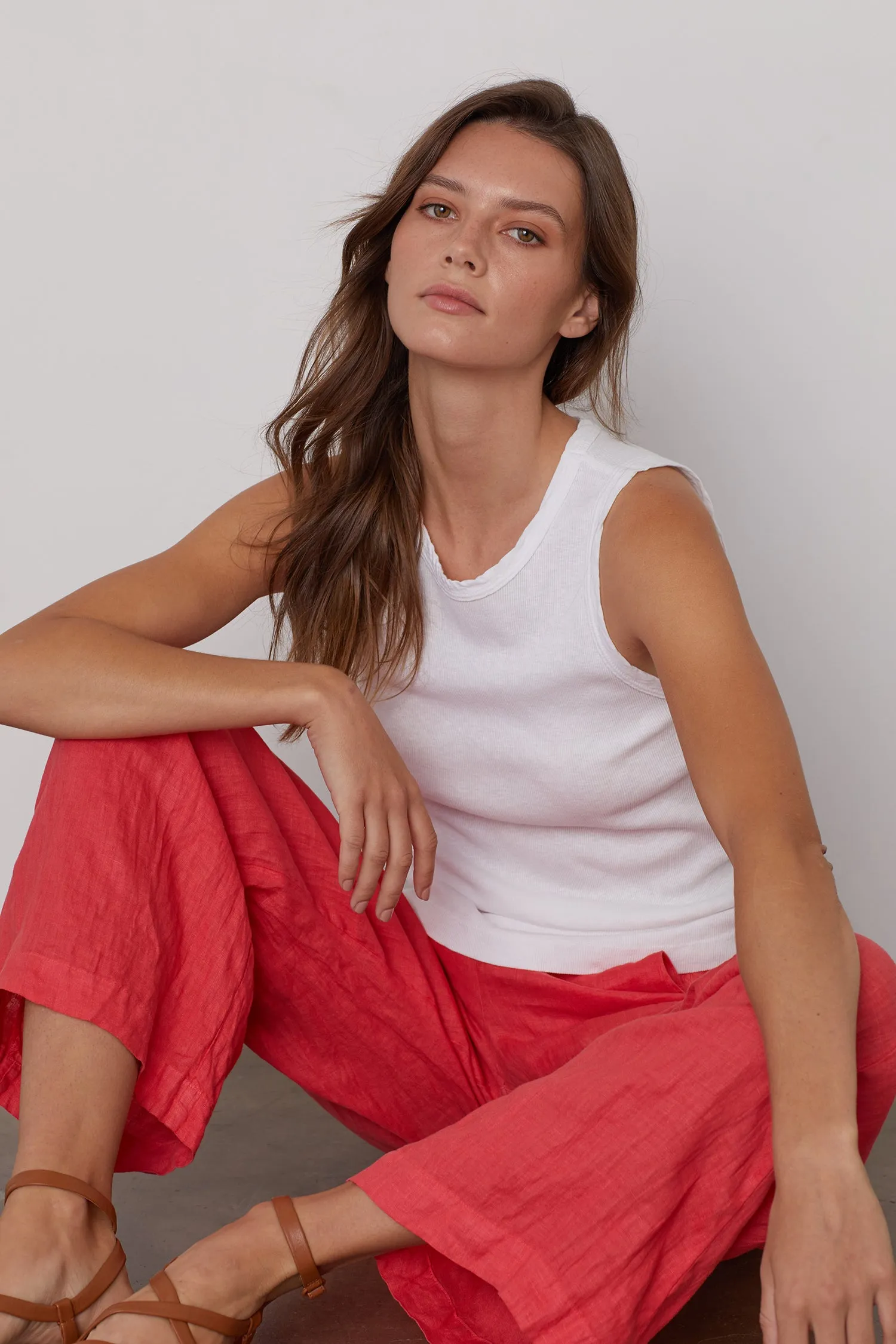 LOLA LINEN TROUSERS IN FLIRT