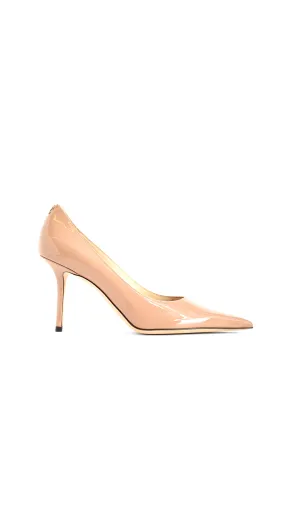 Pink Patent Leather Pumps with Jc Emblem