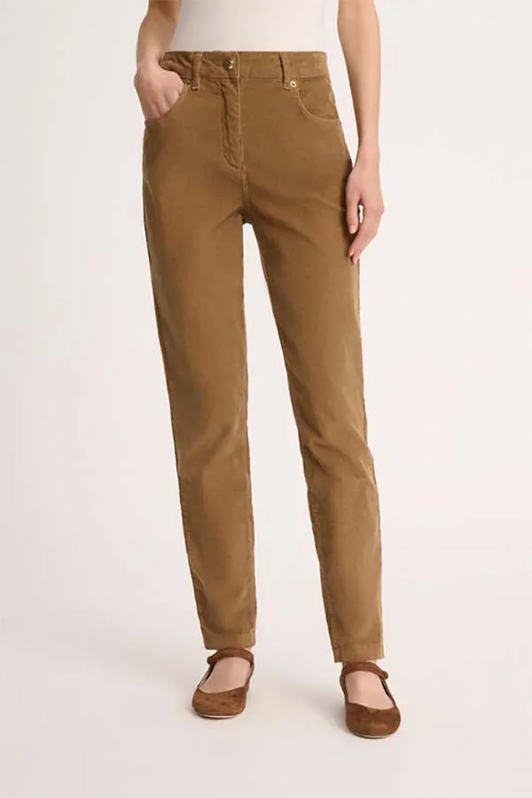 Luisa Spagnoli OGNIORA BEIGE CORDUROY TROUSERS