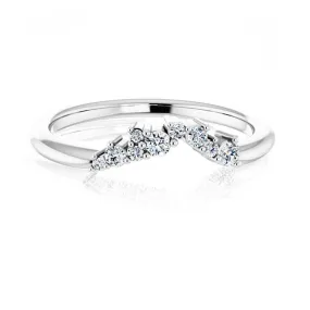 Lydia Band - Prong Set Accented Cluster Curved Wedding Ring