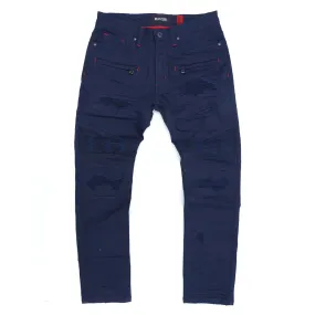 M1926 - Navy Denim Biker Jeans - Makobi Core